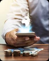 Executive reviewing quarterly performance across fintech products